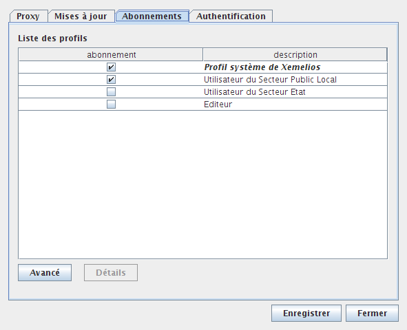 Abonnement aux profils