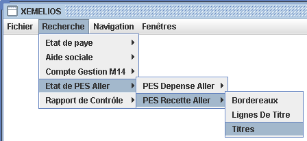 Recherche Titres Recette