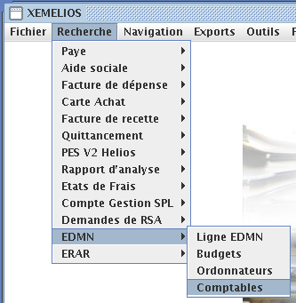 Menu Recherche