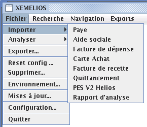 Fichier / Import