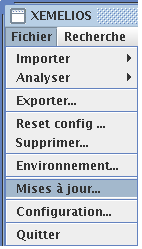 menu mise a jour