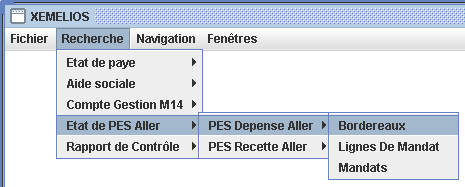 Recherche Bordereaux Depense