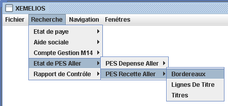 Recherche Bordereaux Recette