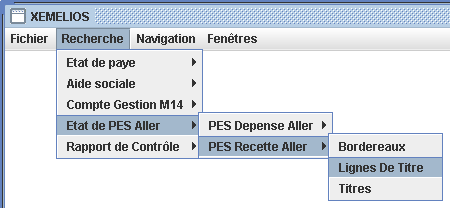 Recherche lignes Titres Recette